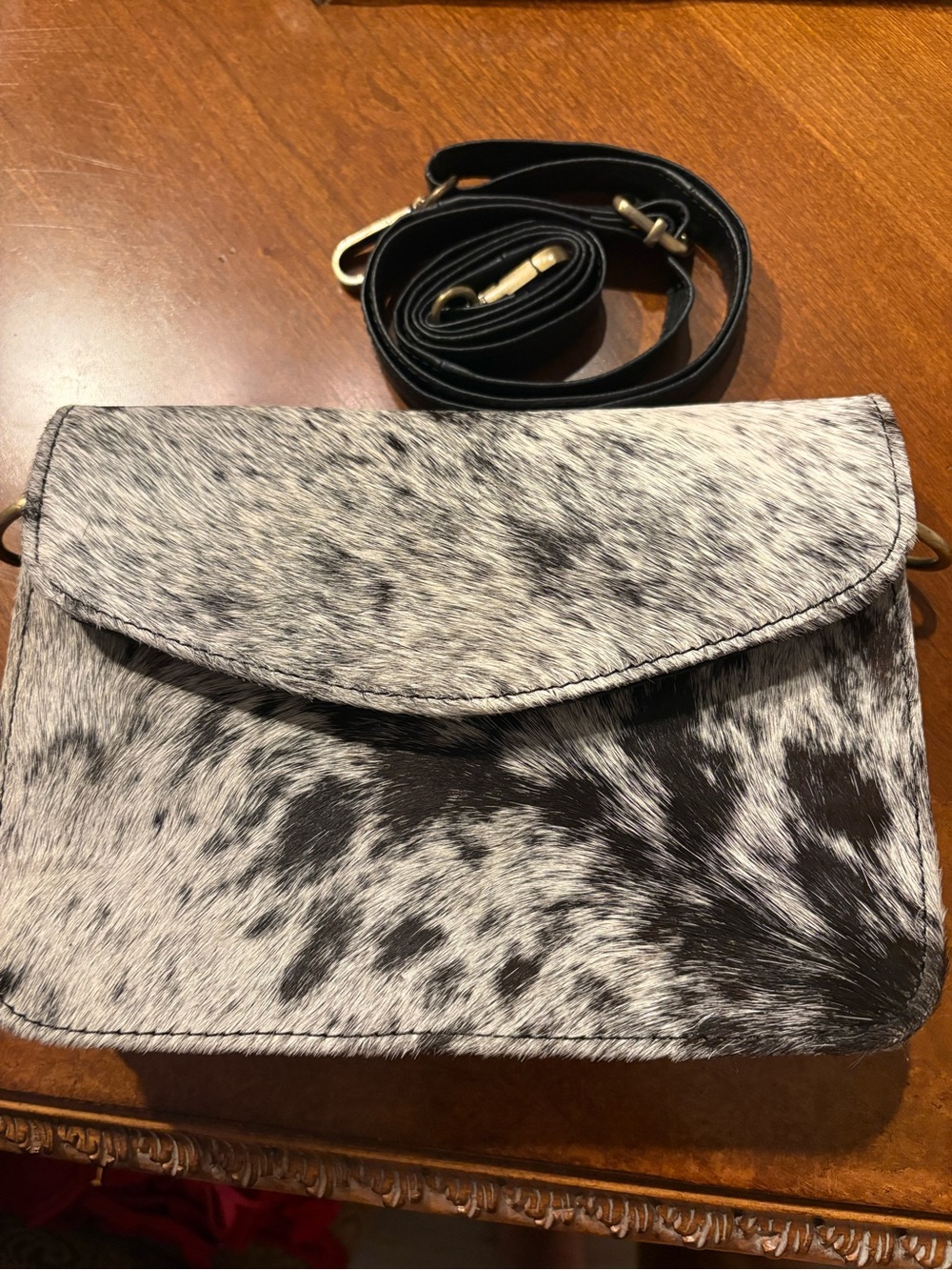 Oreo Cowhide leather Crossbody New